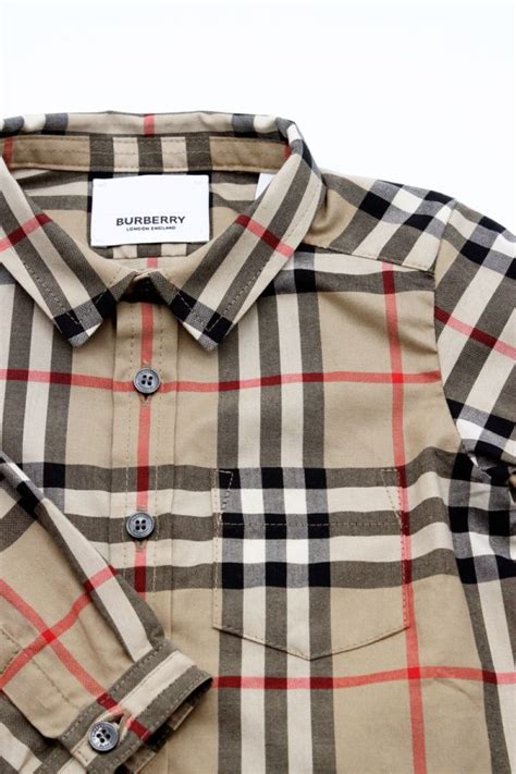 camicia burberry motivo tartan|Camicia Burberry Baby in cotone motivo Vintage check (8014137).